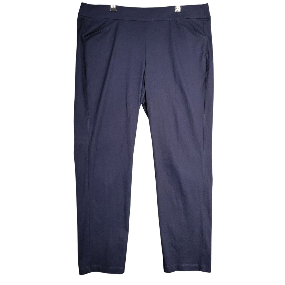 CHICOS TRAVELERS Blue Ankle High Rise Stretch Pull On Pants SIZE 3 US XL 16